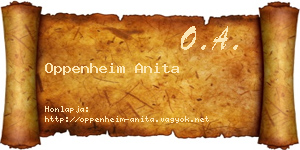 Oppenheim Anita névjegykártya